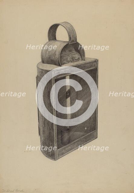 Hand Lantern, c. 1938. Creator: Samuel W. Ford.