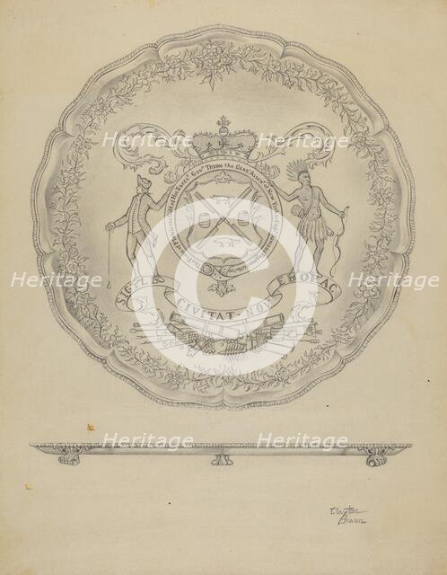 Silver Salver, c. 1936. Creator: Clayton Braun.