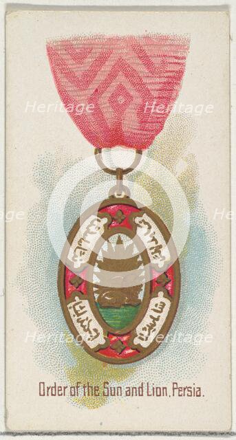 Order of the Sun and Lion, Persia, from the World's Decorations series (N30) for Allen & G..., 1890. Creator: Allen & Ginter.