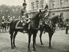 'His Majesty with the Duke of Gloucester, at the Trooping the Colour, 1928', 1937. Creator: Unknown.