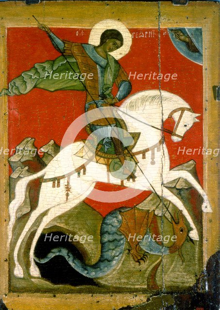 'Saint George and the Dragon', late 14th century. Artist: Unknown