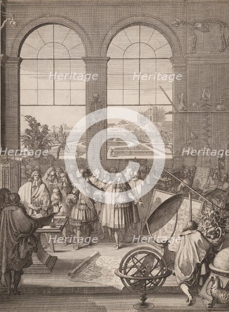 Louis XIV Visiting the Royal Academy of Sciences, 1671. Creator: Sébastien Le Clerc the Younger.