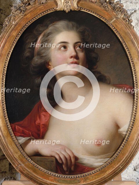 Tête de bacchante, 1783. Creator: Antoine Vestier.