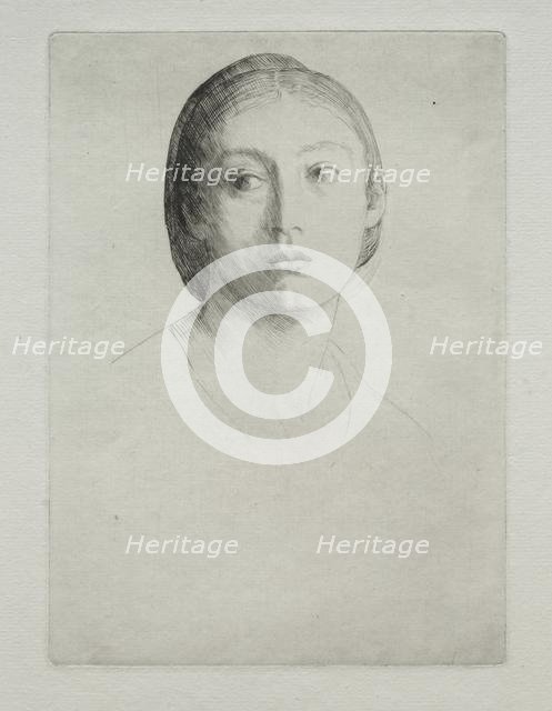 Head of a Young Girl. Creator: Alphonse Legros (French, 1837-1911).