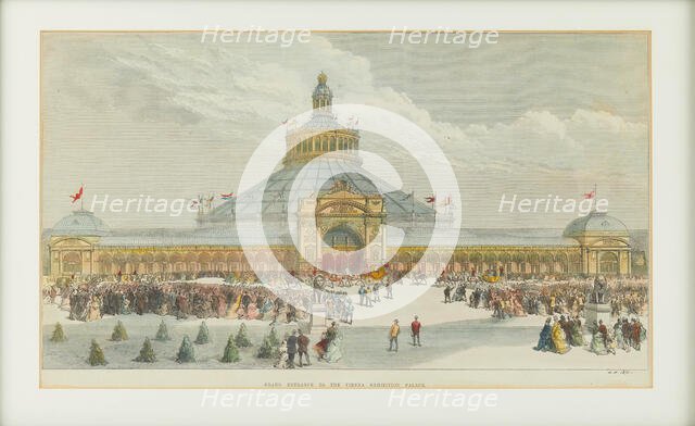 The main entrance to the Vienna Exhibition Palace, 1873. Creator: Unknown artist.