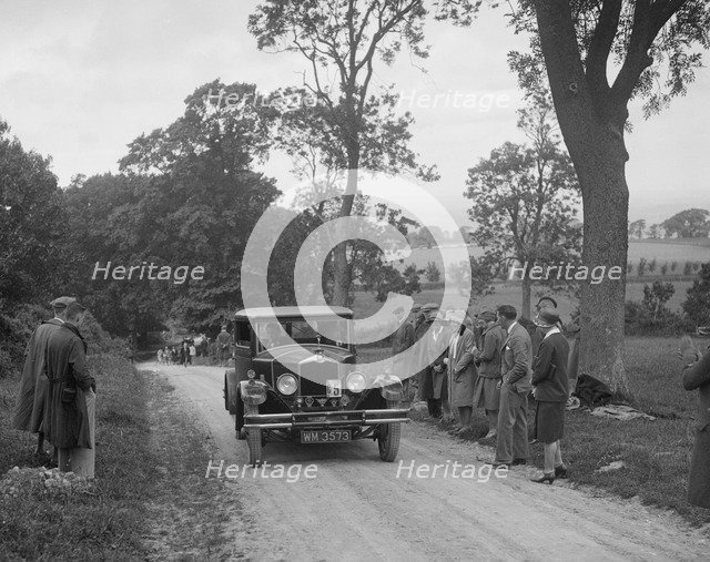 1929 Crossley competing in the JCC Inter-Centre Rally, 1932. Artist: Bill Brunell.