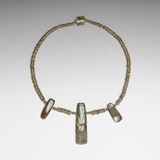 Beaded Necklace with Three Celt Pendants, A.D. 300/700. Creator: Unknown.