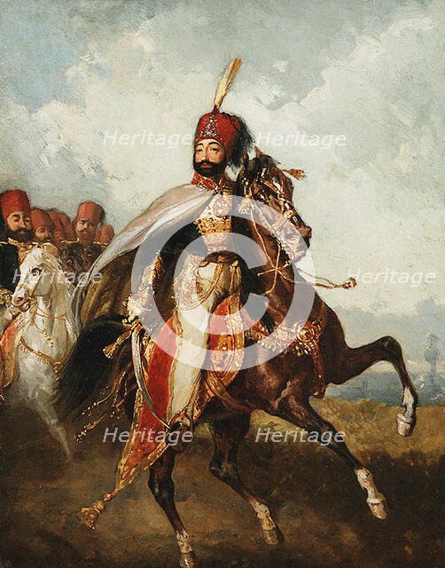 Equestrian Portrait of Mahmud II (1785-1839), Sultan of the Ottoman Empire, 1837. Creator: Schlesinger, Henry Guillaume (1814-1893).