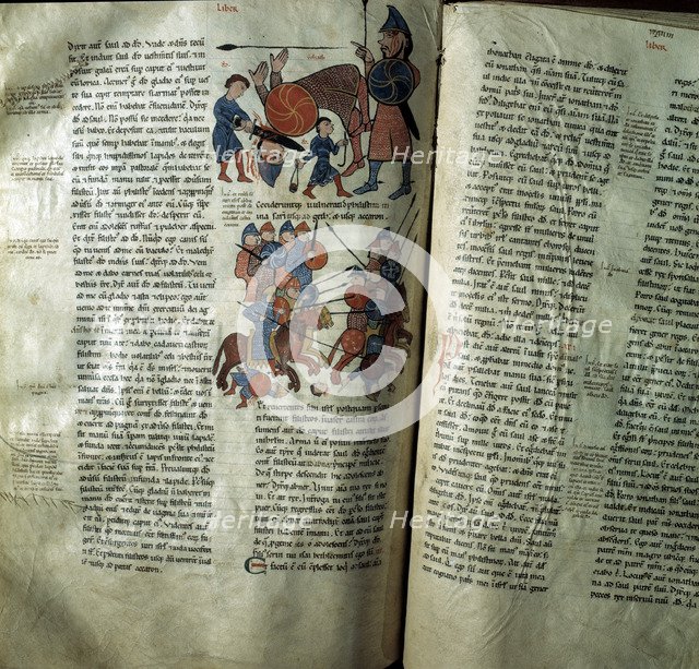 12th century bible located in the library of the Royal Collegiate Church of San Isidoro, depictin…