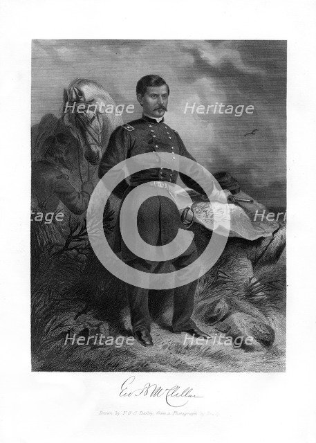 General GB McClellan, American Civil War major general, 1862-1867.Artist: Felix Octavius Carr Darley