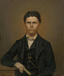 Study of a Portrait of a Young Man with a Book, 1865. Creator: Johann Perger.