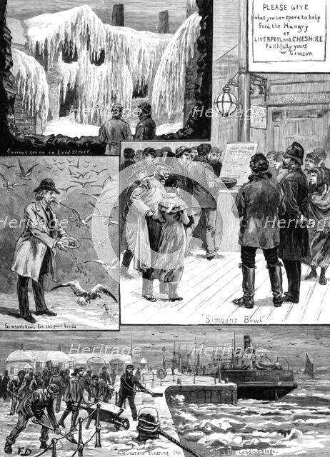 Sketches at Liverpool during the Frost, 1881. Creator: Unknown.