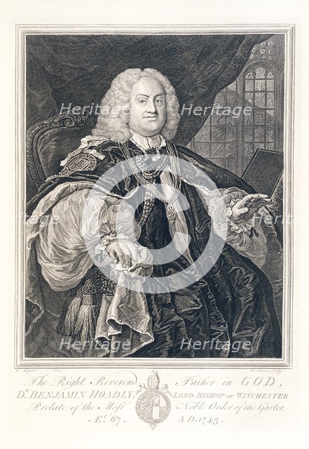 Portrait of Dr Benjamin Hoadly, Lord Bishop of Winchester, 1743. Creator: Bernard Baron.