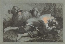 Peasant Boy Asleep near Two Sheep, 1758/1759. Creator: Francesco Londonio.