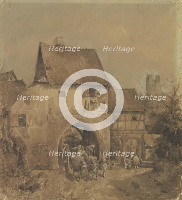 Gate to Munzenberg, c1840s. Creator: Jakob Dielmann.