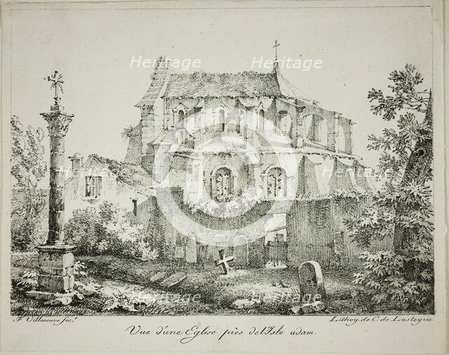 View of a Church Near l'Isle-Adam, 1819. Creator: Louis Jules Federe Villeneuve.