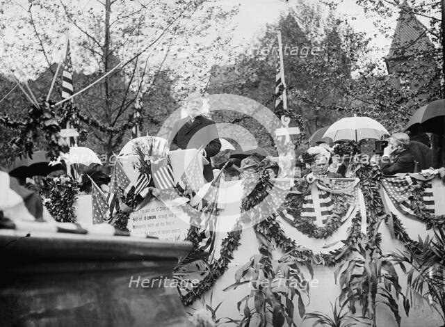Longfellow Statue, Speaking - Major General Adolphus Washington Greeley, U.S.A., 1909. Creator: Harris & Ewing.