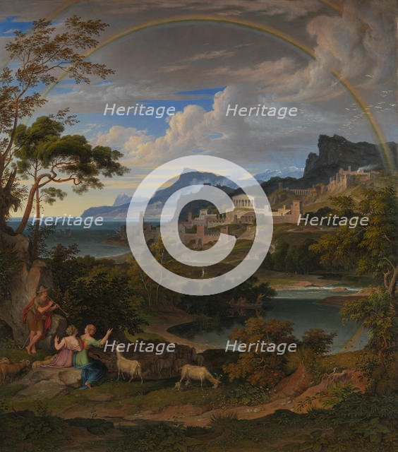 Heroic Landscape with Rainbow, 1824. Creator: Joseph Anton Koch.