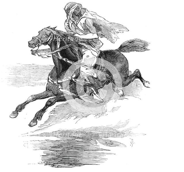 Mounted Arab courier, 1845. Creator: Unknown.