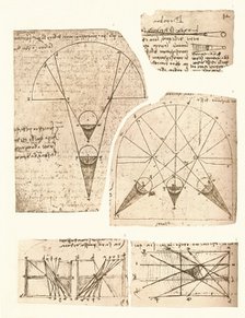 Five diagrams illustrating the theory of light and shade, c1472-c1519 (1883). Artist: Leonardo da Vinci.