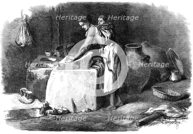 The Abyssinian Expedition: woman grinding corn in Tigre, 1868. Creator: Unknown.