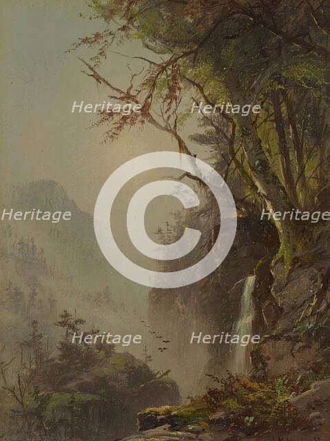 Waterfall In The Mountains, 1859. Creator: James McDougal Hart.