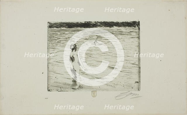 Mother Bathing, 1894. Creator: Anders Leonard Zorn.