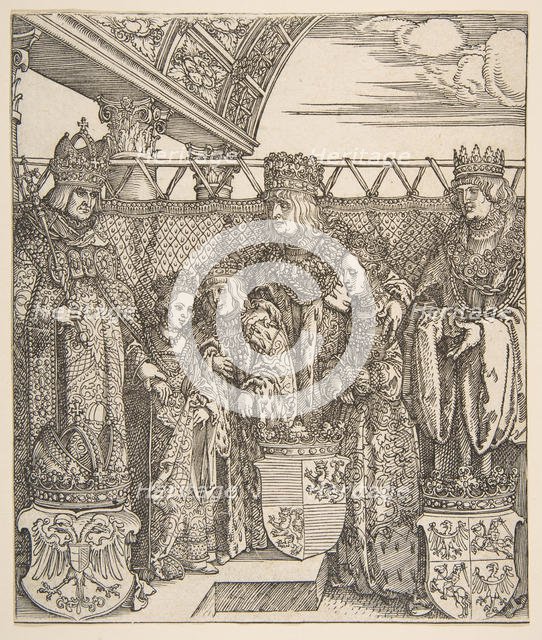 The Congress of Princes at Vienna, from the Triumphal Arch of Emperor Maximilian I, 1515. Creator: Albrecht Durer.