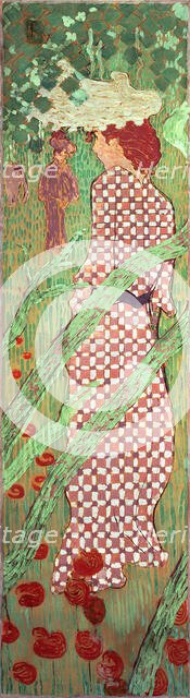 Femmes au jardin: femme à la robe quadrillée (Women in a Garden: Woman in a..., 1891. Creator: Bonnard, Pierre (1867-1947).