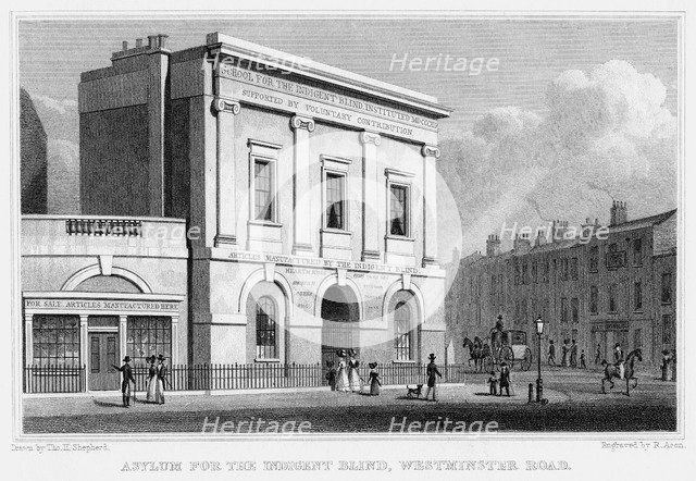 School for the Indigent Blind, Westminster Road, London, 1829.Artist: R Acon