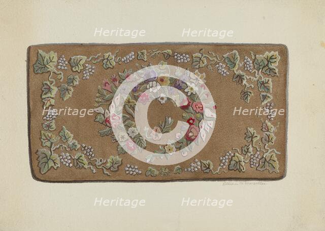 Hooked Rug, c. 1936. Creator: Mosseller, Lillian M..