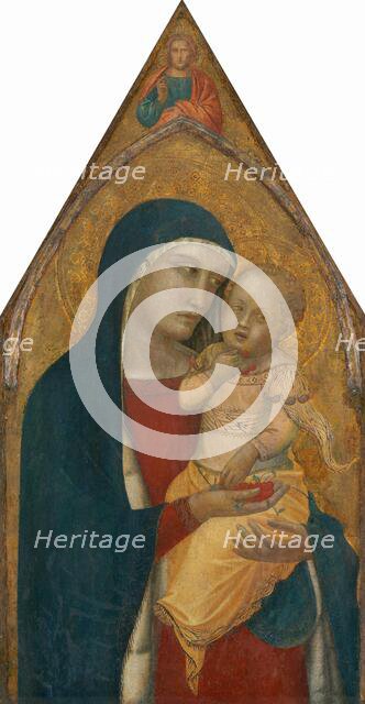 Madonna and Child, with the Blessing Christ [middle panel], probably 1340. Creator: Pietro Lorenzetti.