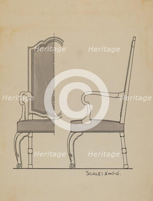 Chair, 1935/1942. Creator: Unknown.