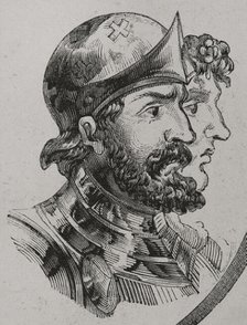 Alfonso I the Catholic, (693-757), King of Asturias (739-757), and his wife Ermesinda..., 1853. Creator: Unknown.