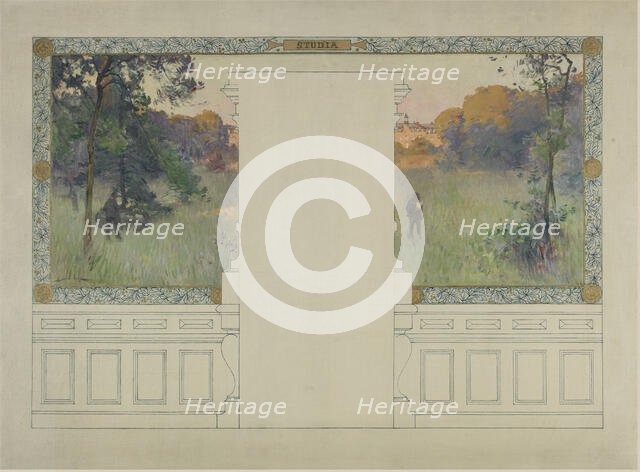 Esquisse pour la salle des fêtes de la mairie de Vanves : Studia, between 1902 and 1903. Creator: Henri Gaston Darien.