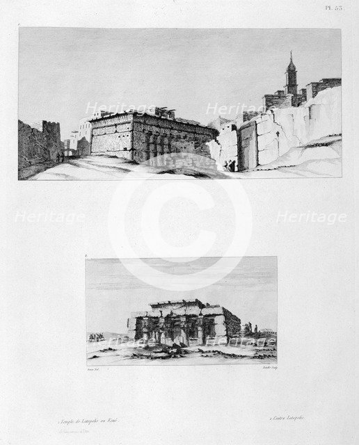 'Temple of Latopolis, Esna', Egypt, c1808. Artist: Roville