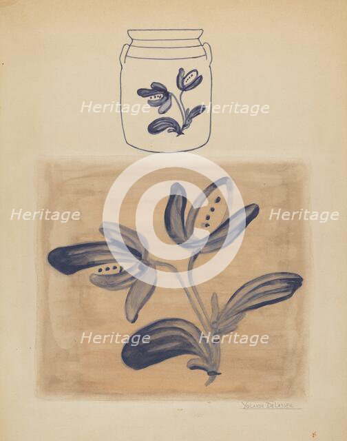 Jar, c. 1937. Creator: Yolande Delasser.