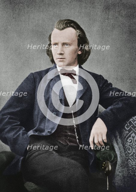 Johannes Brahms (1833-1897), German composer and pianist, c1866. Artist: Unknown.