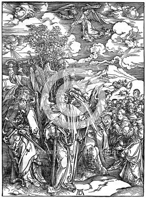'The Four Angels holding the winds', 1498, (1936). Artist: Albrecht Dürer