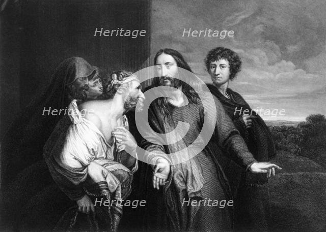 'Jesus said, Were there not ten cleansed? But where are the nine?', mid 19th century.  Creator: WH Egleton.