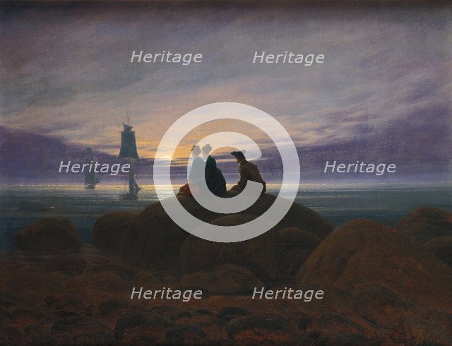 Moonrise over the Sea, 1822. Artist: Friedrich, Caspar David (1774-1840)