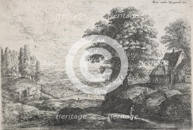 Landscape with a man with a walking stick,  Mid 17th century. Creator: Lucas van Uden.