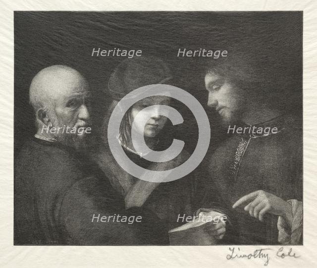 Old Italian Masters: The Three Ages, 1888-1892. Creator: Timothy Cole (American, 1852-1931).