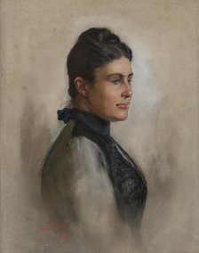 Portrait of Duchess Maria Theresa of Württemberg, Archduchess of Austria (1845-1927)  , 1889. Creator: Biasini, Mari (1866-1937).