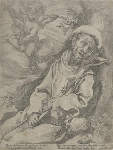 St Francis consoled by a musical angel,  c.1595. Creator: Francesco Vanni.