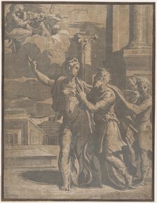 The Tiburtine Sibyl showing Emperor Augustus the Virgin and Christ Child, ca. 1530-40., ca. 1530-40. Creator: Anon.