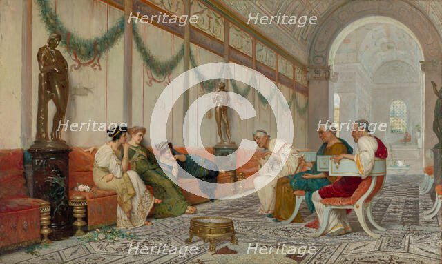 Interior of Roman Building with Figures, late 19th century. Creator: Ettore Forti.