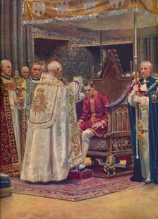 'The Anointing: The Archbishop Making the Sign of the Cross on the King's Head', 1937. Artist: Unknown.