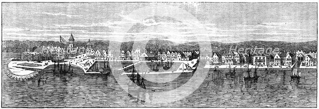 New York in the middle of the 18th century, (c1880). Artist: Unknown