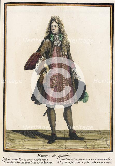 Recueil des modes de la cour de France, 'Homme de Qualité', Bound 1703-1704. Creator: Henri Bonnart.